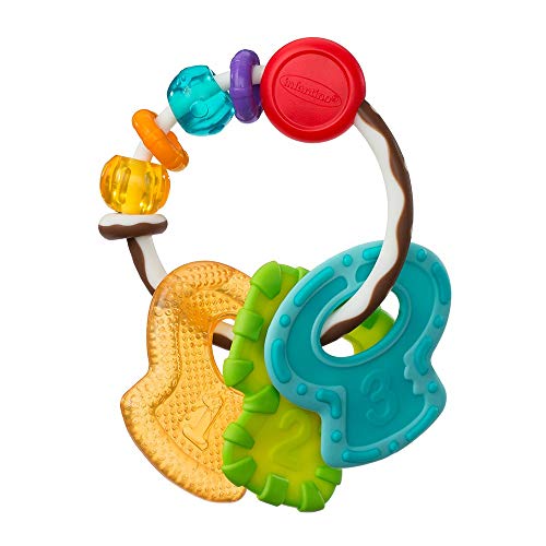 Infantino Anneau de Dentition Sensoriel Multi-Matière pour Bébé, Soulage les Gencives, Couleurs Vives, Facile à Saisir, Sans BPA, 1 Pièce