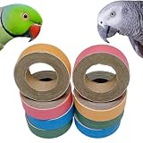 ToughRight 8Pcs 1.75inch Fatty Bagels Bird Toys for Parrots Durable Cardboard Bird Chew Shredding Foraging Foot for Medium and Large Parrot Amazons Mini Macaws African Greys Cockatoos Eclectus Senegal