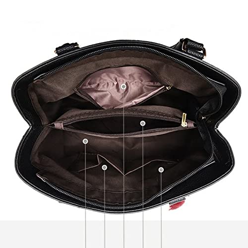 Downupdown Womens Handbags Vegan Leather Satchel Medium Tote Bag Purse Top Handle Handbag Shoulder Crossbody Bag Briefcase4