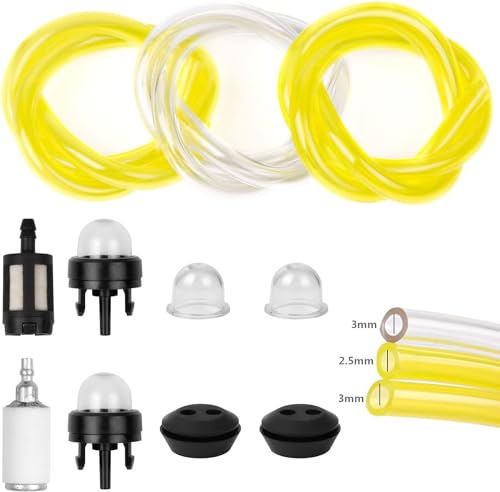 Desbrozadora Manguera de Combustible, Universal Filtro Gasolina Motosierra, Filtros de Tubo Sello Repuestos, 2.5mm 3mm Tubos de Gasolina de Cortadoras para Cortacésped, Recortadora