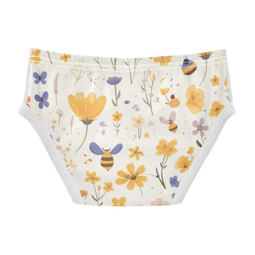 KLL Embroidery Bee Butterfly Flowers Little Boys Cotton Athletic Underwear Cute Children Panties2