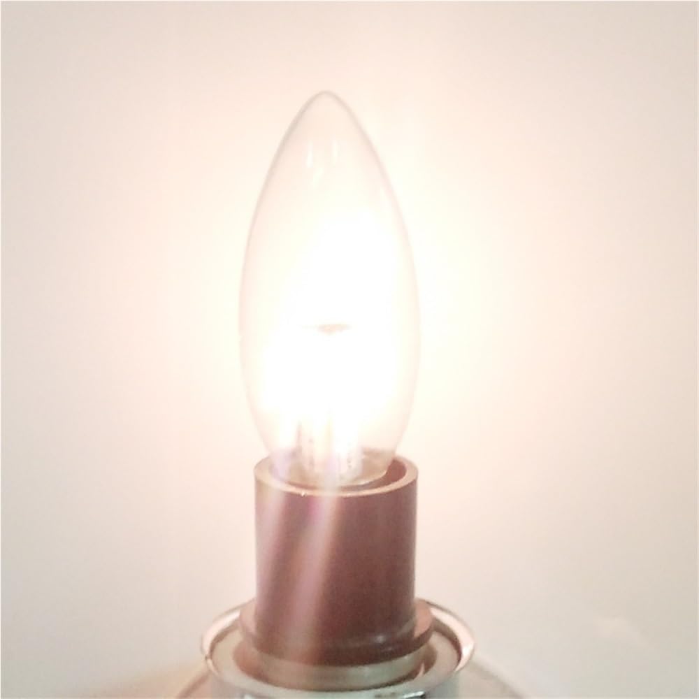 1fortunate lights, Paquete de 50 bombillas LED tipo vela, CA 220 V, C25, E14, cubierta de vidrio transparente, luces nocturnas de cristal(2700K Warm White)