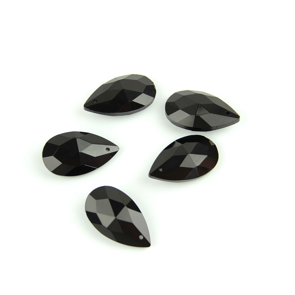 Wiszące kryształy, pryzmaty, czarny kryształowy wisiorek 38 mm/63 mm/76 mm łezka pryzmat części lampy oświetlenie żyrandol wiszące kryształy do dekoracji (76 mm 10 szt.)