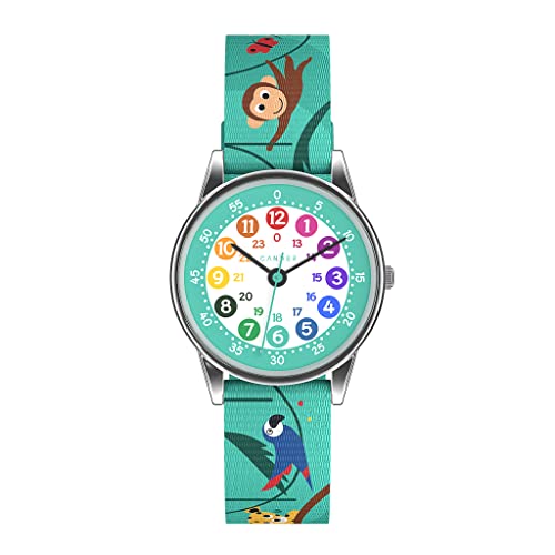 Cander Berlin MNA 1230 T Montre pour enfant garçon fille Cadran d'apprentissage Animaux Turquoise Multicolore Cover