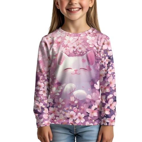 Image of WELLFLYHOM Long Sleeve T-Shirt for Boys Girls 3-16 Years Old Tee Tops Crewneck Pullover Shirts Fall Outfits