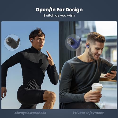 Image of BASN AirS1 Air Conduction Headphones Open-Ear Bluetooth 5.3 Earbuds, Wireless ENC Sport Earphones with 16.2mm Driver, IPX5 Waterproof Headsets for Running,Cycling,Workout (Blue)