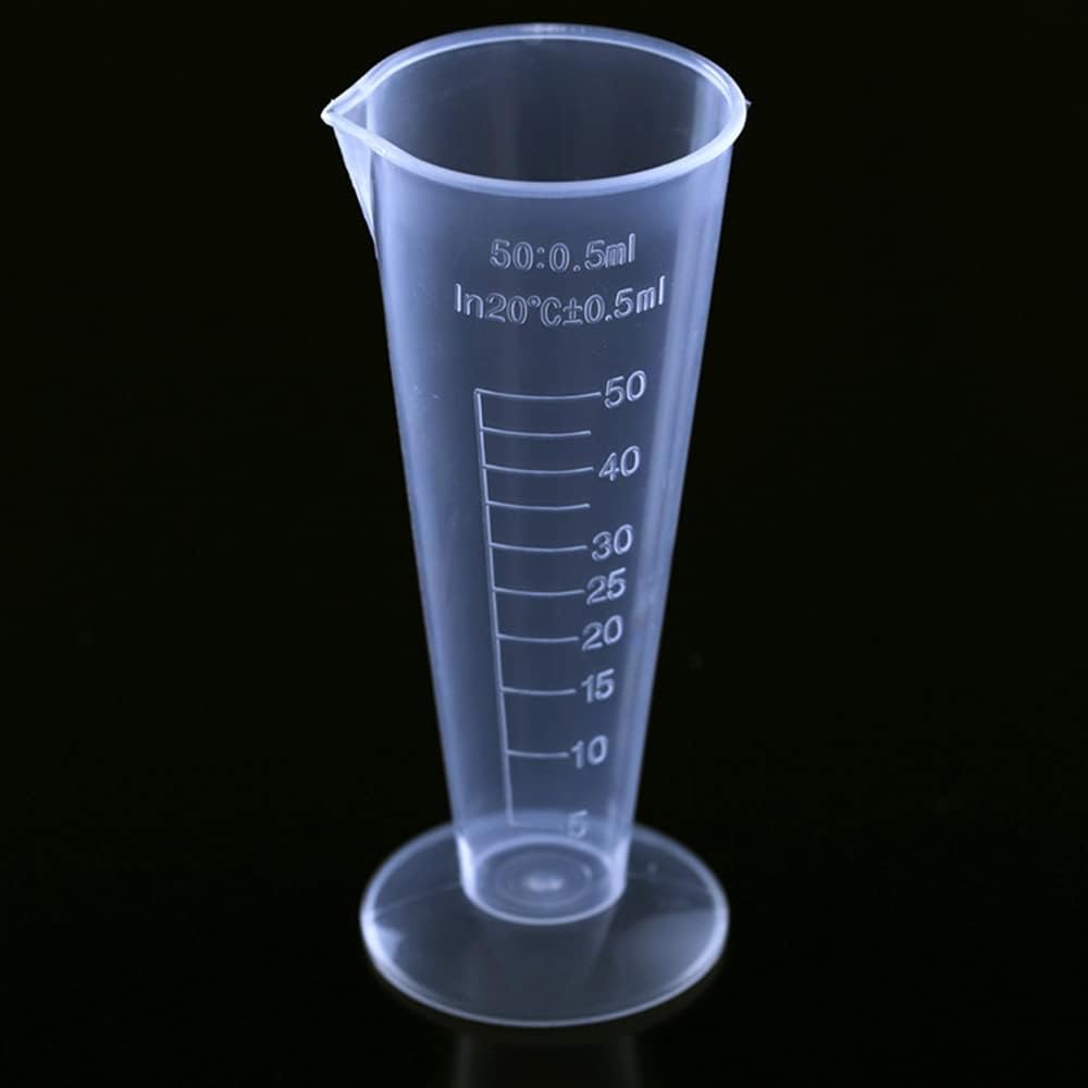 SEIWEI 2PCS Plastic Graduated Beakers Transparent Lab Measuring Cup 50ml Capacity Clear Plastic Liquid Cup Container for or Laboratory, Science Experiments