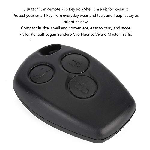 Car Key Fob Case, Car 3 Button Remote Key Fob Shell Case Fit for Renault Logan Sandero Clio Fluence Vivaro Master - Image 3