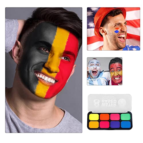 pintura facial no escuro, 8 cores brilham na pintura facial escura, Cores Neon Preto Luz Brilho Maqu