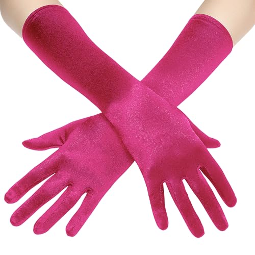 Guantes largos de satén para fiesta de la ópera y bodas de gala