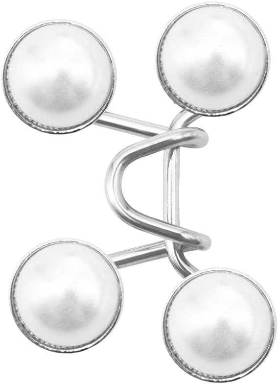 4 Sets Reusable Pant Waist Tightener Adjustable Buttons for Jeans, White Pearl