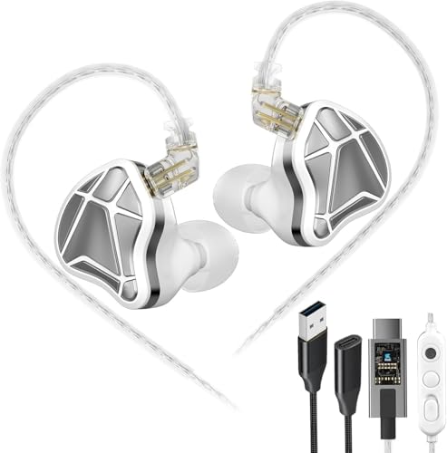 KZ Axas USB C Headphone with Mic, Noise Isolation IEM for Ga