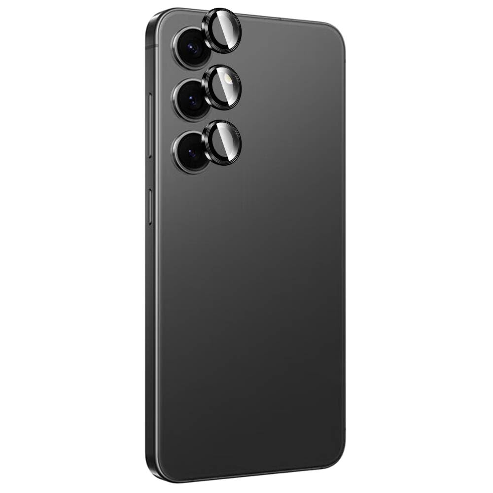Zore Galaxy ile uyumlu S24 Titanium Premium Temperli Kamera Lens Koruyucu Siyah