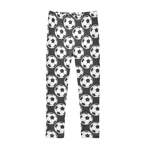 Black and White Soccer Ball Girls Leggings Dance Running Workout Yoga Pant