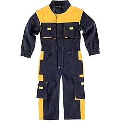 Mono Trabajo Teamwork Workteam Mono de Trabajo Infantil, Buzo de niños. Infantil Negro+Amarillo 8