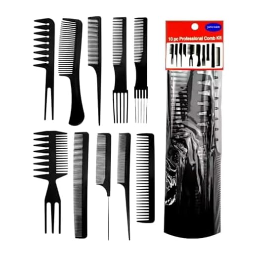 Kit com 10 Pentes Profissionais de Carbono para Cabeleireiro Resistentes ao Calor
