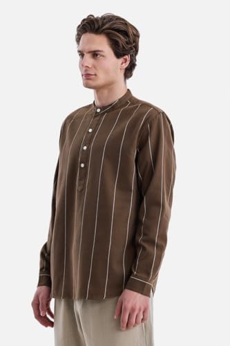 Image of SNITCH Men Casual Shirt for Smart & Everyday Wear | Regular Fit Full Sleeve Point Collar Striped Pattern | Breathable Cotton Blend Fabric for All Day Comfort