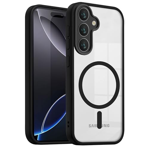 Image of V-TAN Back Cover for Samsung Galaxy A35 5G | TPU | Transparent Crystal Clear Magnetic Case Compatible with Samsung Galaxy A35 | Slim Fit, Camera Protective Shockproof Mobile Cover Design (Black)