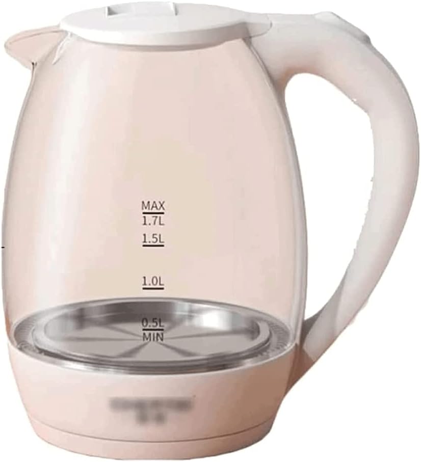 電気ケトル 1.7l電気ケトルホウケイ酸ガラスウォーターケトル、LEDライトティーケトルクリア温水ボイラーオートシャットオフ ポータ
