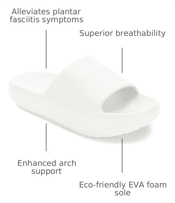 Image of BRONAX Arch Support Slides for Women and Men Y180 | EVA Cushioned Thick Sole, Pain Relief Sandals, Open Toe, Ideal for Shower, Beach & Everyday Wear