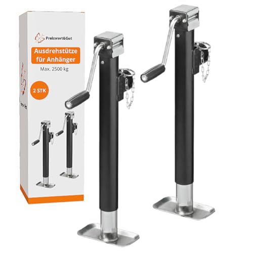 Preiswert&Gut 2X Anhänger Stützen Höhenverstellbar 570-950 mm bis 2500kg...