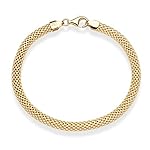 Miabella 18K Gold Over Sterling Silver Italian 5mm Mesh Link Chain Bracelet for Women, 925 Made in Italy - Image 3