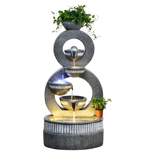 Water Fountain Indoor - Water Fountain Decor for Meditation, Zen Decor, Relaxation, Suitable for Yoga, Study, Tea, Living Room, Office, Beauty Club Decor (Large)