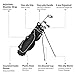 OFFICEJOY Golf Stand Bag, Portable Golf Clubs Bag w/4 Way Dividers, 4 Pockets, Adjustable Shoulder Straps, Pencil Golf Bag w/ 2 Non-Slip Stand, Lightweight Golf Bag for Men Women (Black)