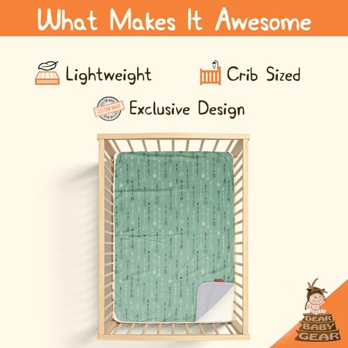 Image of Dear Baby Gear - Premium Car Seat Baby Blanket - Soft Swaddle Blanket for Baby Girls and Boys, Plush Blankets - Adorable Designs, Comfortable Fabric - Mint Green Arrows(40 x 30 inches)