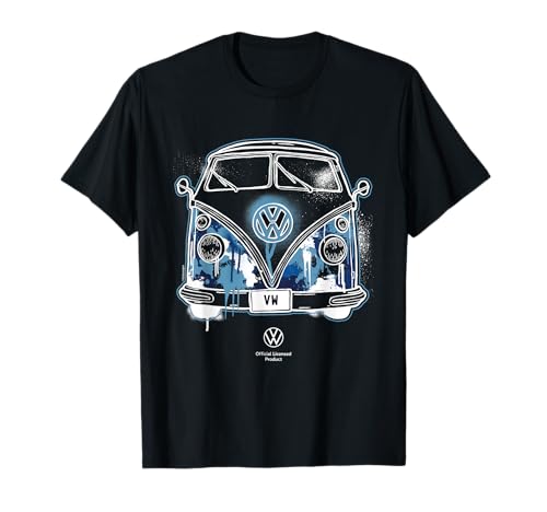 Volkswagen Type 2 Campervan Blue Graffiti T-Shirt