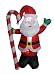 4 Foot Christmas Inflatable Santa Claus with Candy Cane Indoor Outdoor Yard Decoration