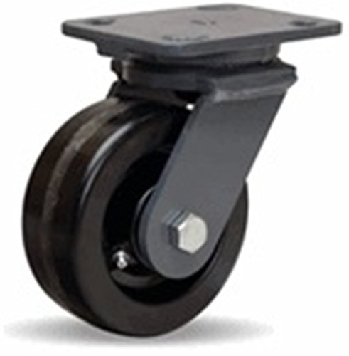6" x 2" Hamilton (S-WH-6P) Swivel Plate Caster, Phenolic Wheel, 1200 lbs Capacity
