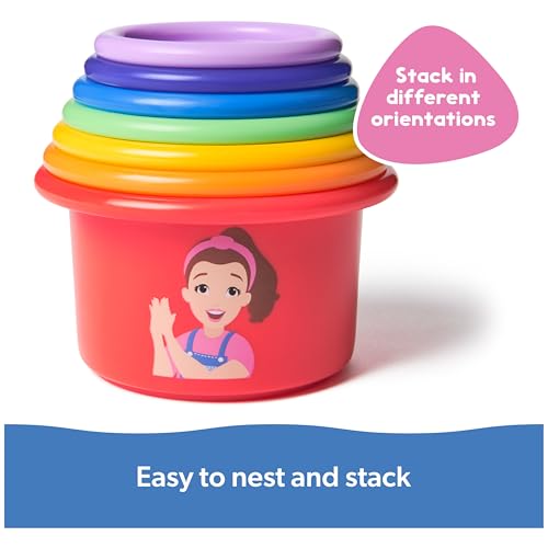 image for Ms. Rachel Official Rainbow Stacking Cups 7-Pack, Educational Toys & T