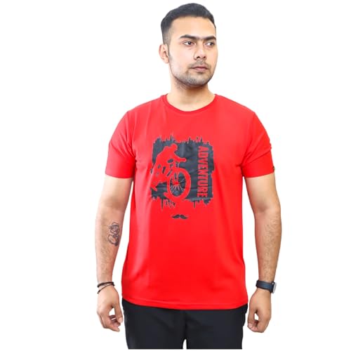 Image of Adventure Printed Round Neck Cotton Men T-Shirt