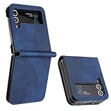 zonnavi cover per samsung galaxy z flip 4, flip custodia pelle pu con [slot cart] [supporto stand] [magnetica], cover a libro portafoglio per samsung z flip 4 (blu)