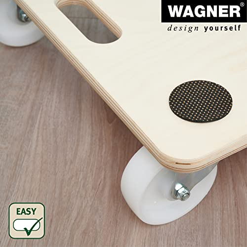 WAGNER Transportroller Transporthilfe I Möbelroller aus Schichtholz I 60 x 50 cm, 400 kg Tragkraft I Möbelhund für Umzüge I Rollbrett für Möbel I Lastenroller mit Tragegriff I FSC® I Made in DE
