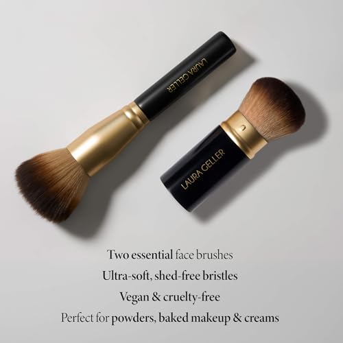 LAURA GELLER NEW YORK Blending Beauties Two-Piece Makeup Brush Gift Set for Powders and Foundation - Image 3