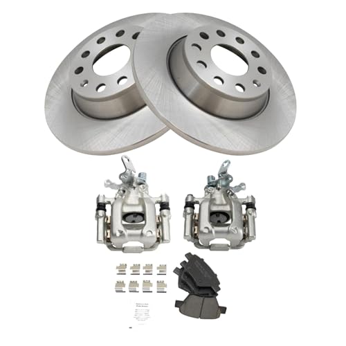 Image of TRQ Rear Brake Pad & Rotor Kit Ceramic Compatible with 2010 Volkswagen Jetta