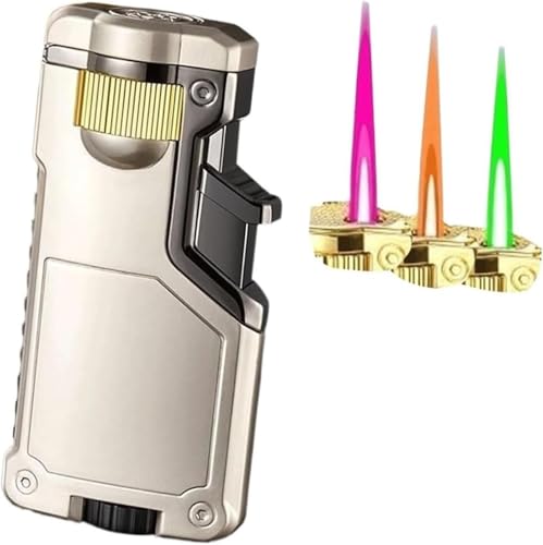 Encendedor recargable de butano con llama ajustable y colores