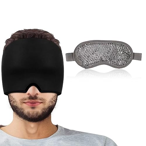 KAYEF Mascarilla Antimigraña y Mascarilla Ocular 2 combinaciones Mascarilla Antimigraña y Mascarilla Ocular Mascarilla Antimigraña Reutilizable para aliviar las migrañas y los ojos hinchados