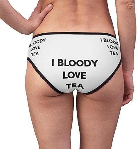 I Bloody Love Tea Panties, I Bloody Love Tea Underwear, Briefs, Cotton Briefs, Funny Underwear, Panties For Women