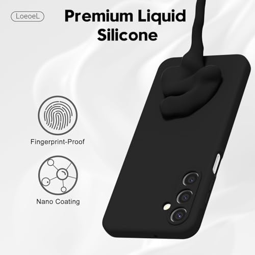 Image of DIZORO Microfiber Candy Case for Samsung M16 5g / F16 5g Smooth Touch Cushion Liquid Soft Silicone Gel Rubber Phone Cases Non-Slip Full Body Protective Shockproof Back Cover - Black