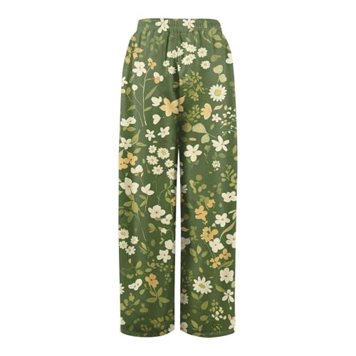 Flowy Pants for Women Wide Leg High Elastic Waist Adjustable Knot Casual Trousers Business Work Pant with Pockets2