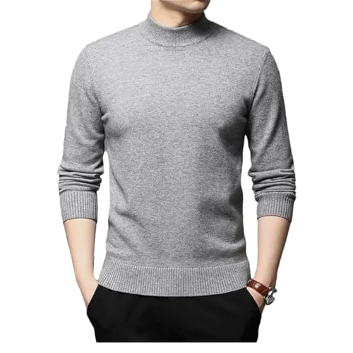 Dcvmvmn Men's Half High Neck Pullover Sweater Spring and Autumn Solid Color Casual Long Sleeve Sweater - Main Image