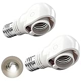 Pispoer-E17 LED電球専用-可変式ソケット-屋内用-ソケット変換コンセント-AC 100V 1A-ホワイト2個セット。