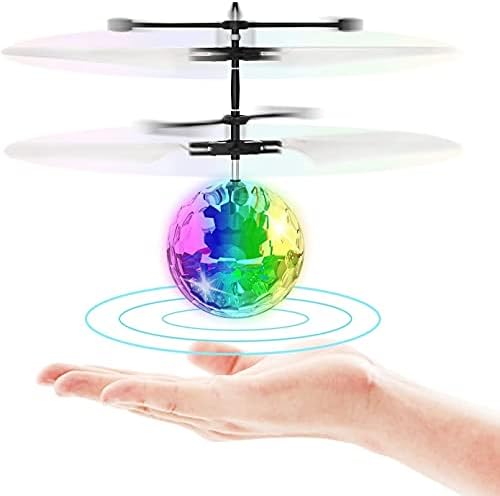 sugoiii Flying Ball Toys,RC Toy for Kids Boys Girls Gifts Rechargeable Light Up Ball Drone Infrared Induction Helicopter with Remote Controller for Indoor and Outdoor Games for Kids