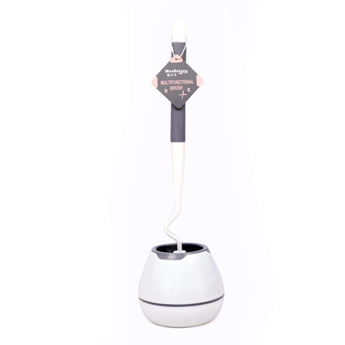 VIXERA Toilet Brush and Holder | Toilet Bowl Cleaner Brush, Toilet Cleaner Brushes Storage for Bathroom No Scratch, Cleaning Toilet Bowl Brush Kit Flooring/Mounted (Toilet Bowl Brush)