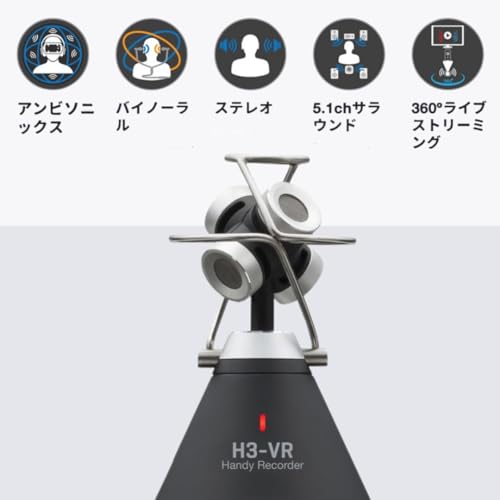 ZOOM H3-VR VR ハンディレコーダー【ASMR/ライブ配信/空間音声】360°オーディオ収録 バイノーラル対応 USBマイク 国内正規品/3年保証