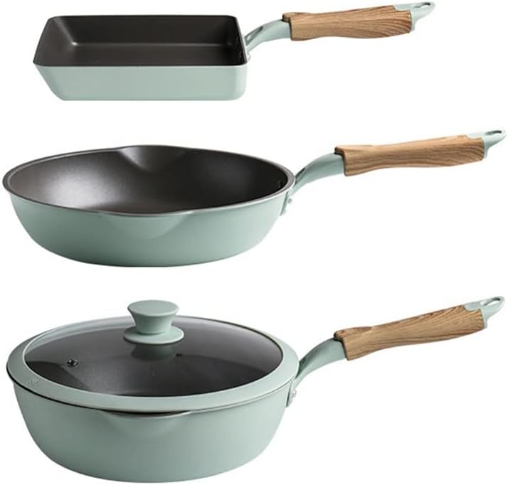 4pcs Gas Stove Induction Cooker Kitchen Non-Stick Frying Pan + Wok Cooking Cookware Set