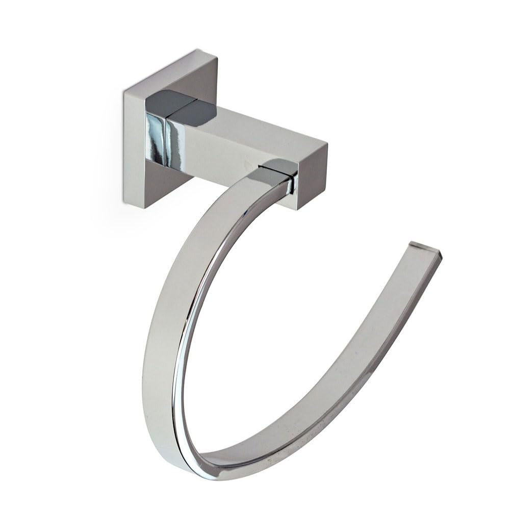 Vetrineinrete® Set Bagno Moderno Quadrato in Acciaio Cromato e Vetro Satinato Opaco 6 Pezzi Accessori arredo Bagno F3